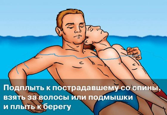 Аккуратно достать утопающег оиз воды